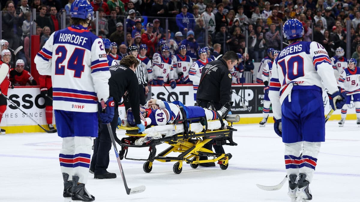 Nasty scenes in JVM - Cole Hutson taken to hospital