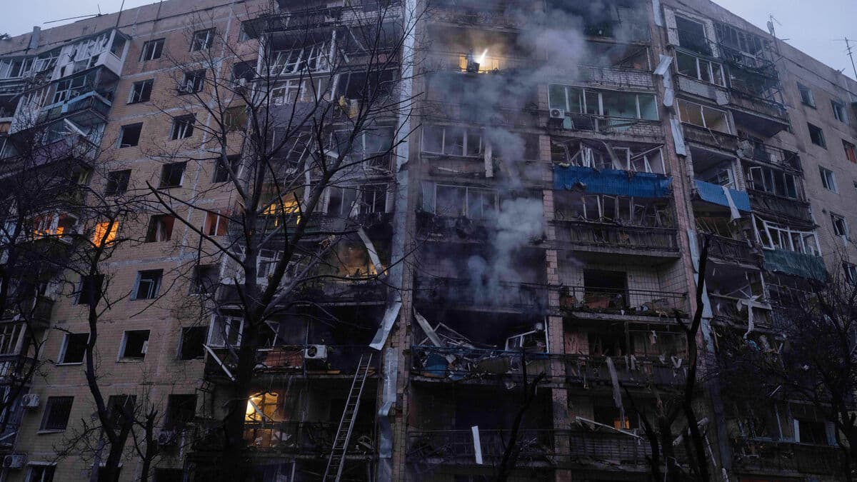 High-rise buildings hit in overnight attack on Ukraine