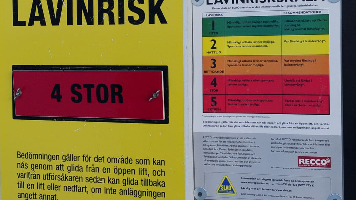 High avalanche danger in the western Vindelfjällen and southern Lapland mountains in Sweden