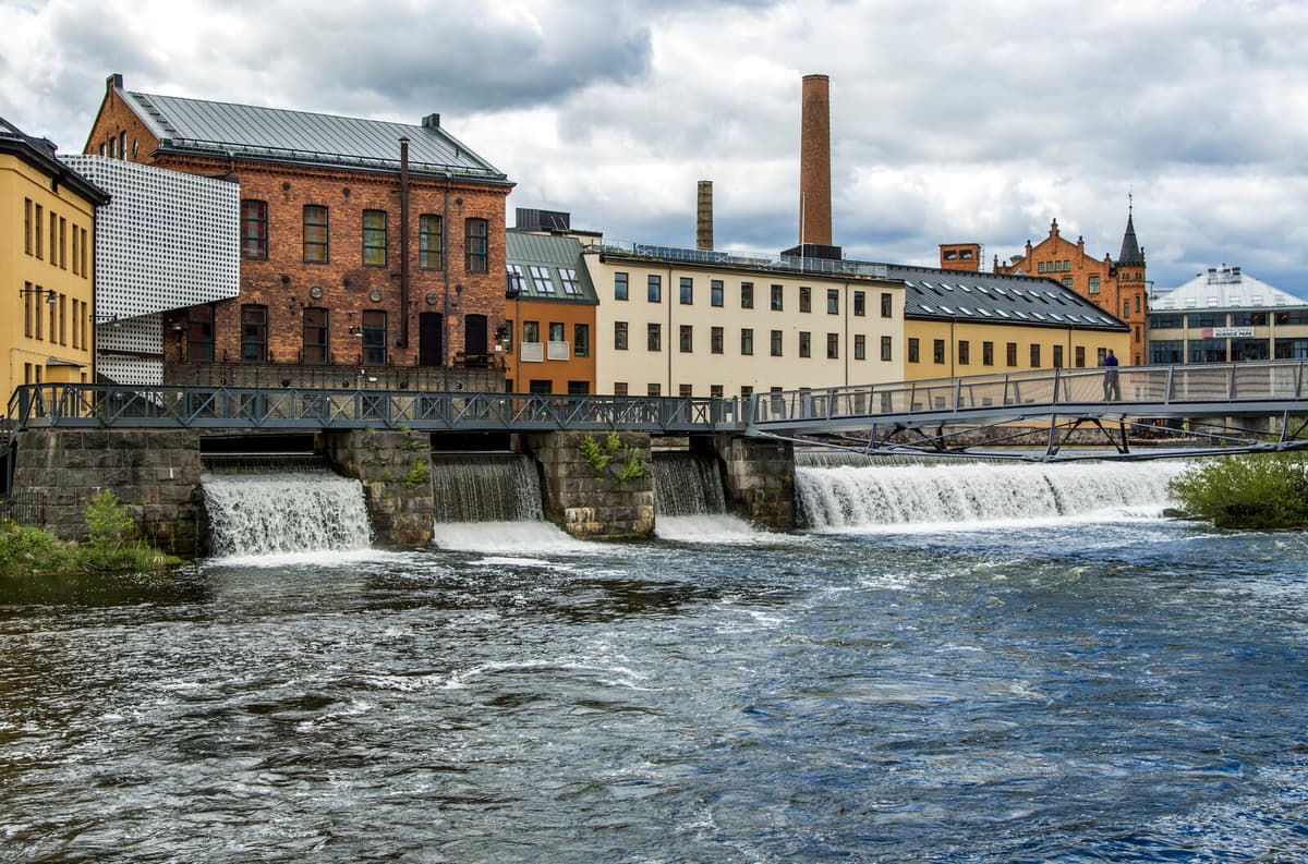 Oil Spill in Motala Stream Norrköping Contained by Rescue Service