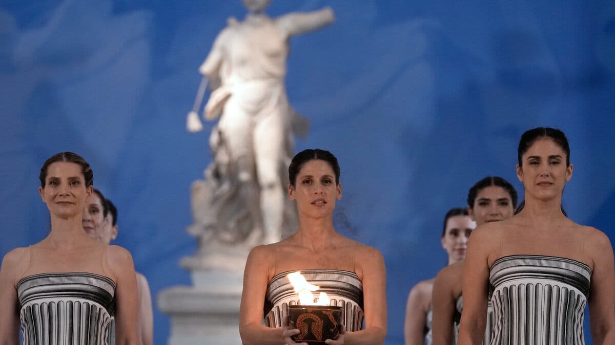 The Olympic flame has been lit - the chairman in tears