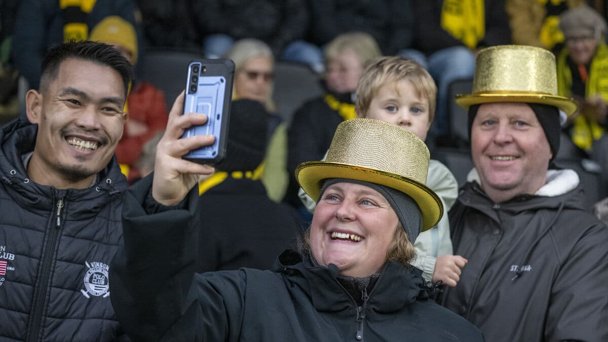 Mjällby Fans Celebrate Allsvenskan Gold with Tractors and Flags