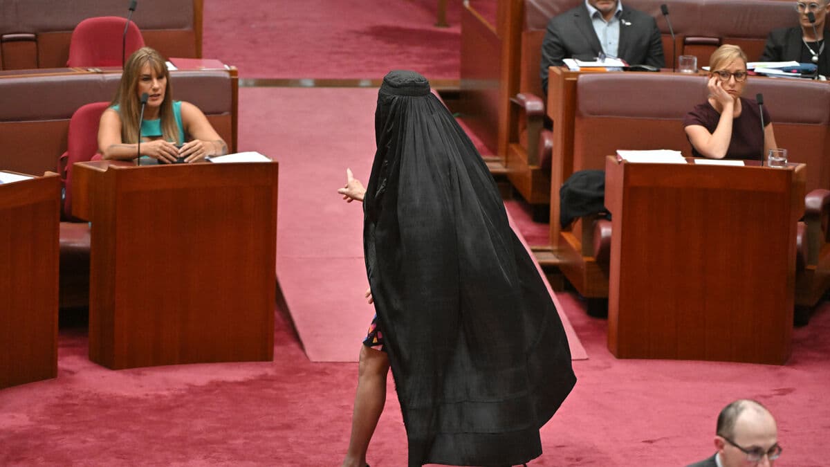 Senator appeared in a burqa – suspended