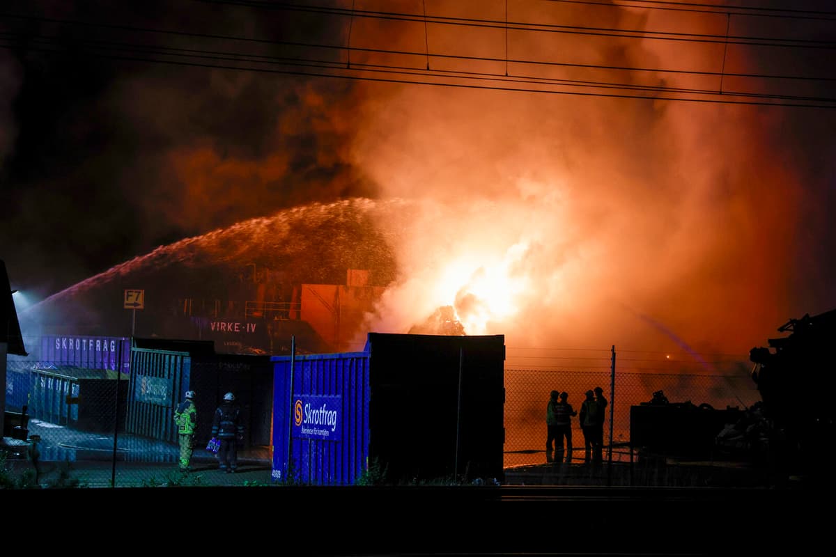Large Fire Erupts at Angered Scrap Yard in Gothenburg