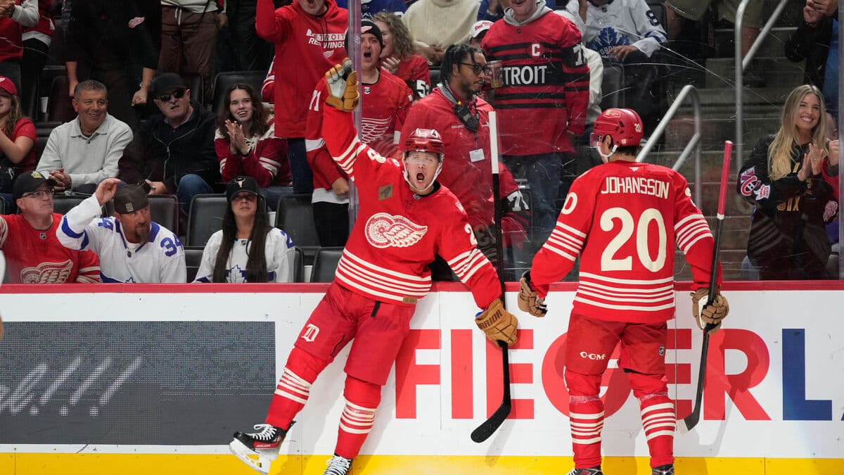 Lucas Raymond Reaches 100 NHL Goals in Detroit's Comeback Win