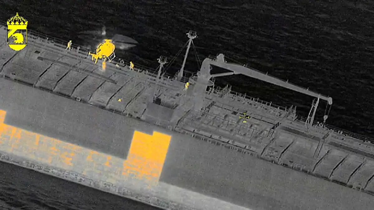 Coast Guard boards suspected shadow fleet vessel off Trelleborg