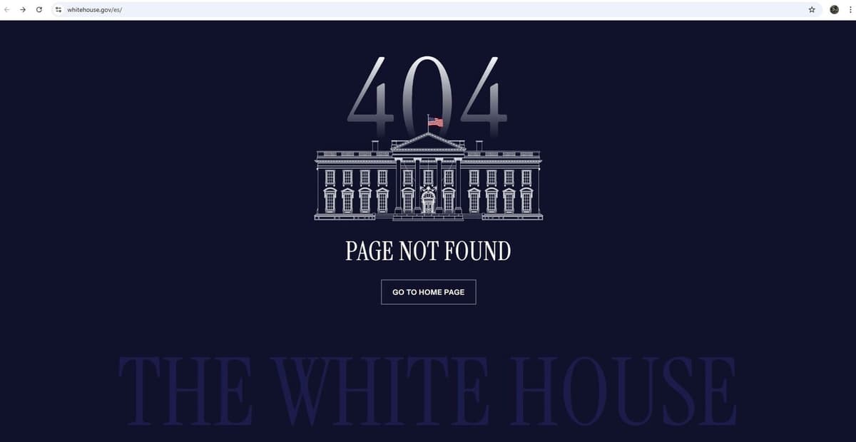 The White House shuts down Spanish-language website
