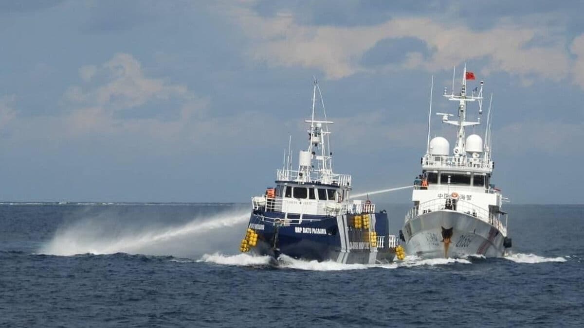 Chinese Vessel Rams and Fires Water Cannon at Philippine Ship in South China Sea