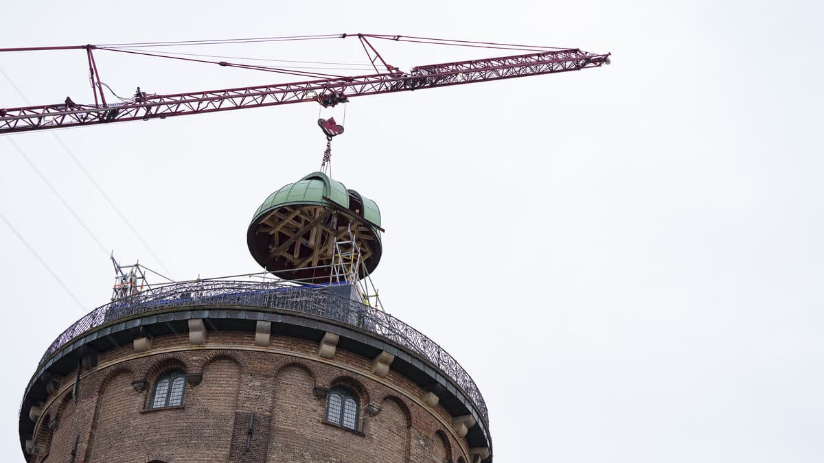 Copenhagen's Round Tower dome lowered for six-month renovation