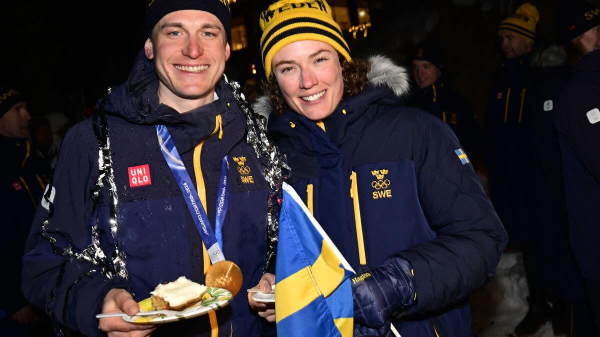 Martin Ponsiluoma celebrated biathlon gold with rockets and cake