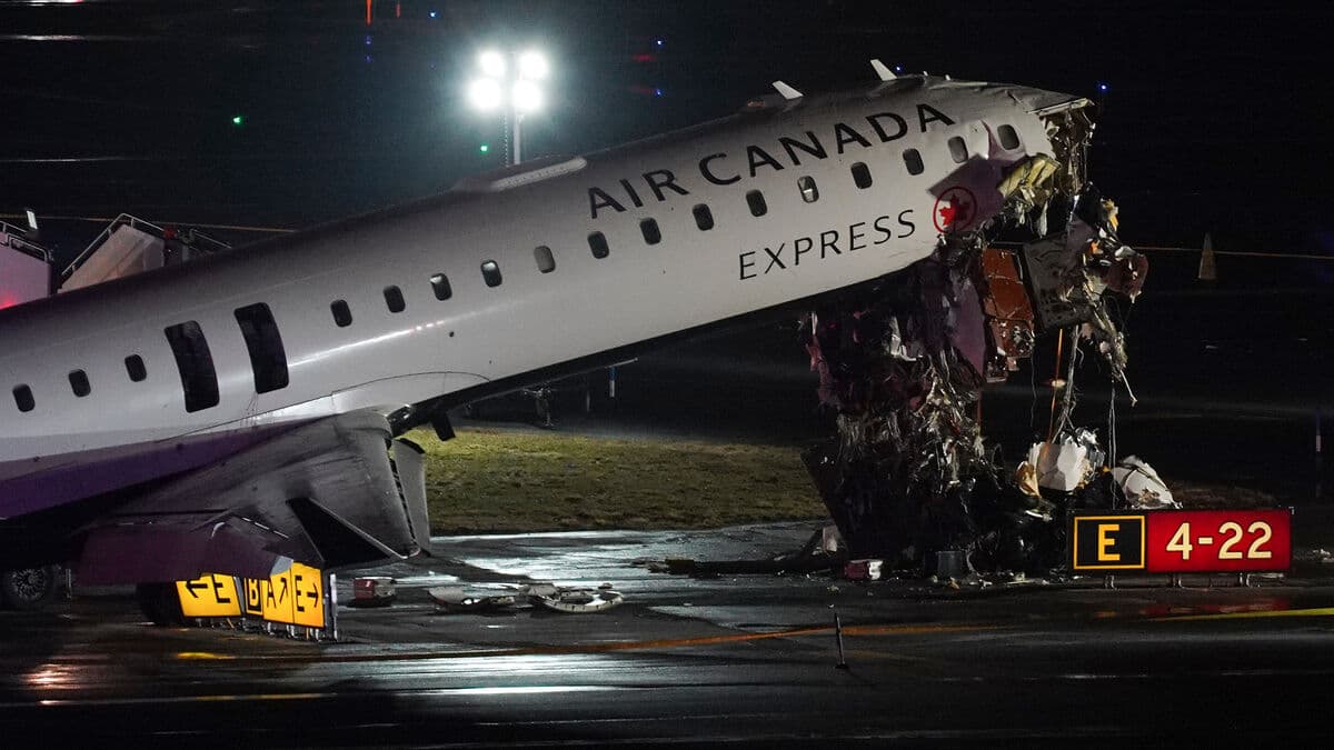 Air Canada plane crashes into fire truck at LaGuardia Airport in New York, two dead
