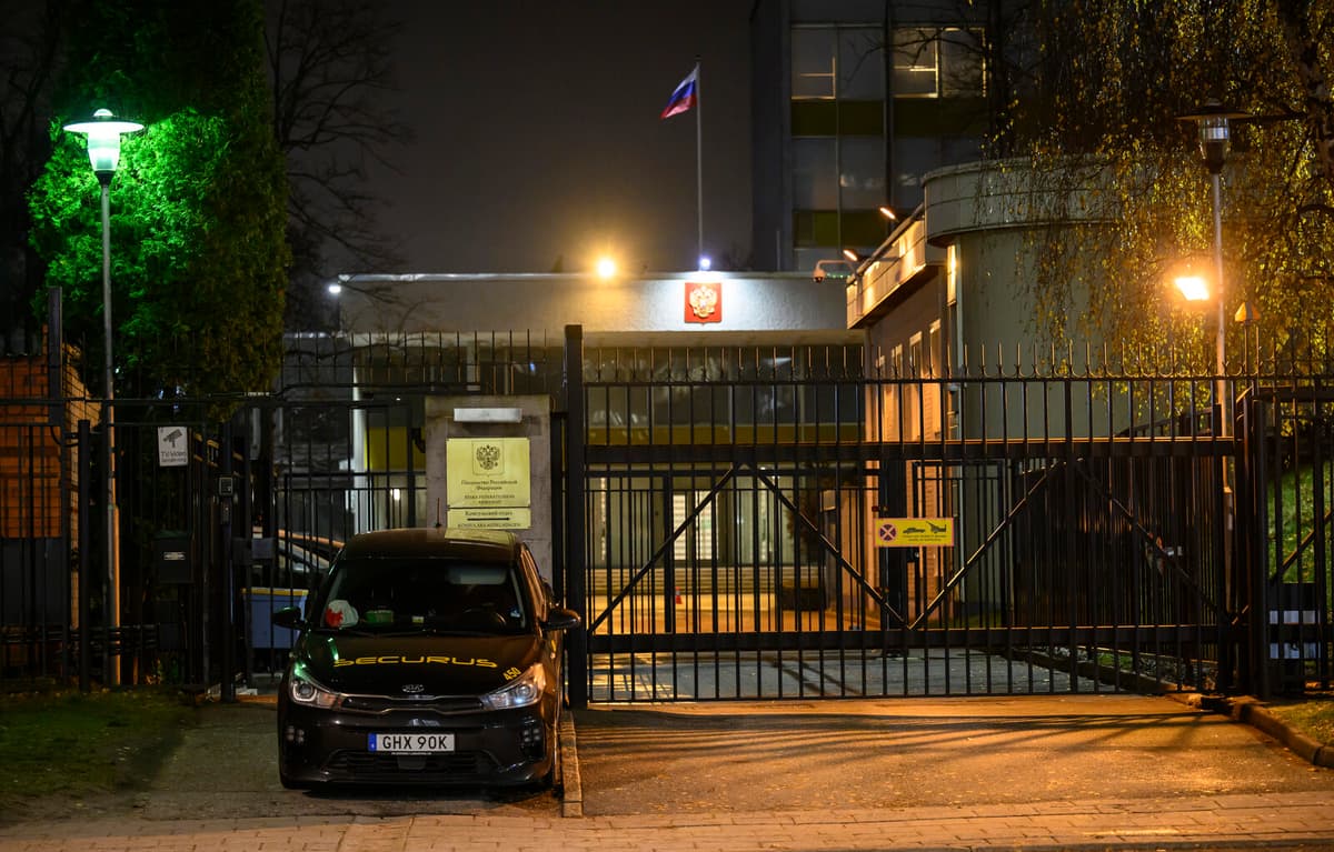 Drone Drops Paint on Russian Embassy in Stockholm Again